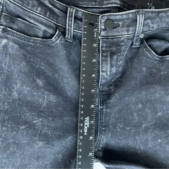Liverpool The Straight Jeans 6/28 Black Acid Wash Raw Hem Grunge Streetwear - Picture 7 of 14